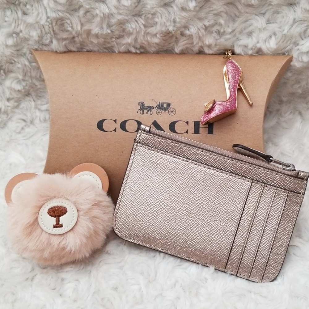 Coach Gold Colorblock Card Case - Picture 2 of 8